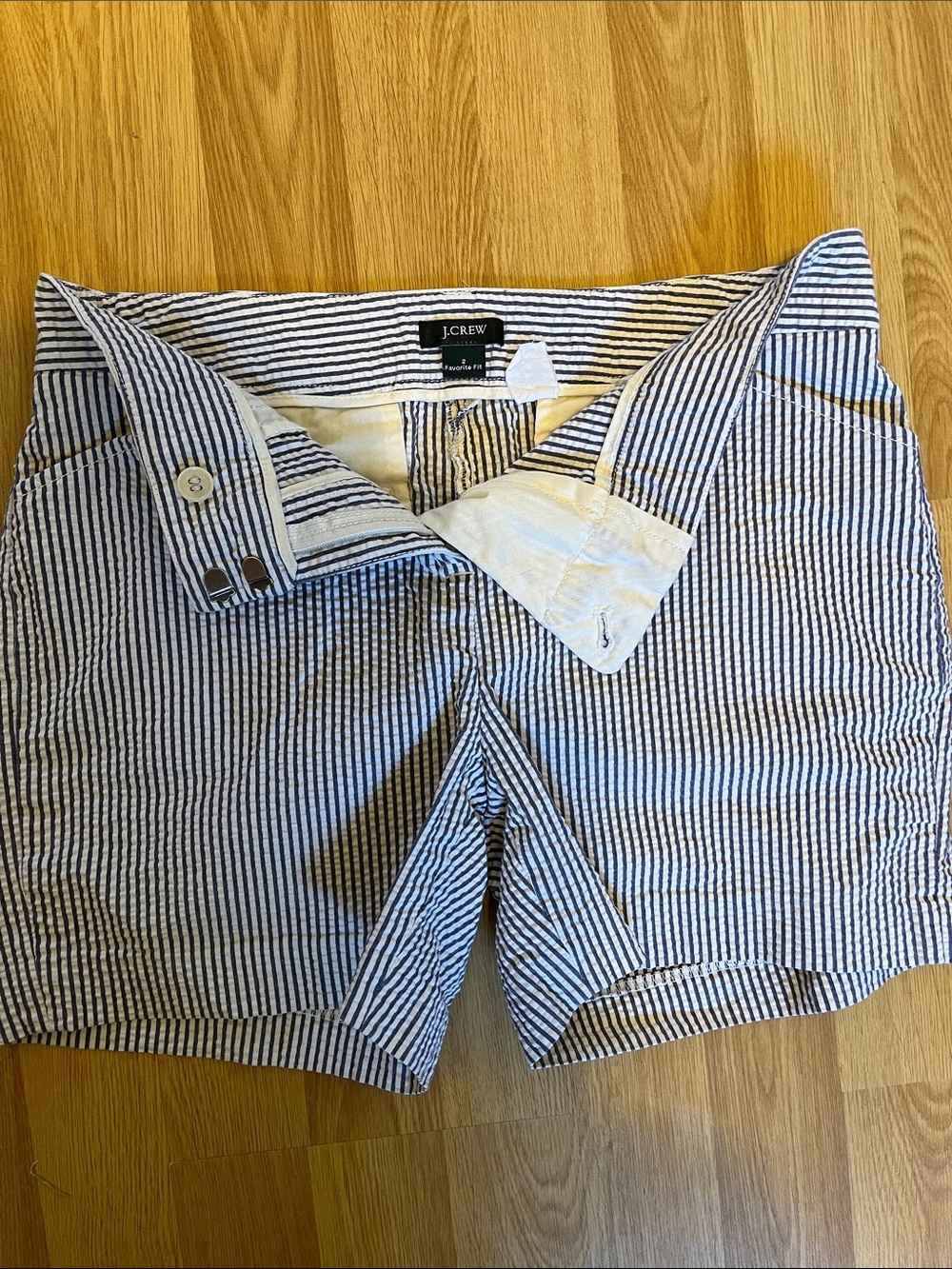 J. Crew Blue and White Seersucker Shorts